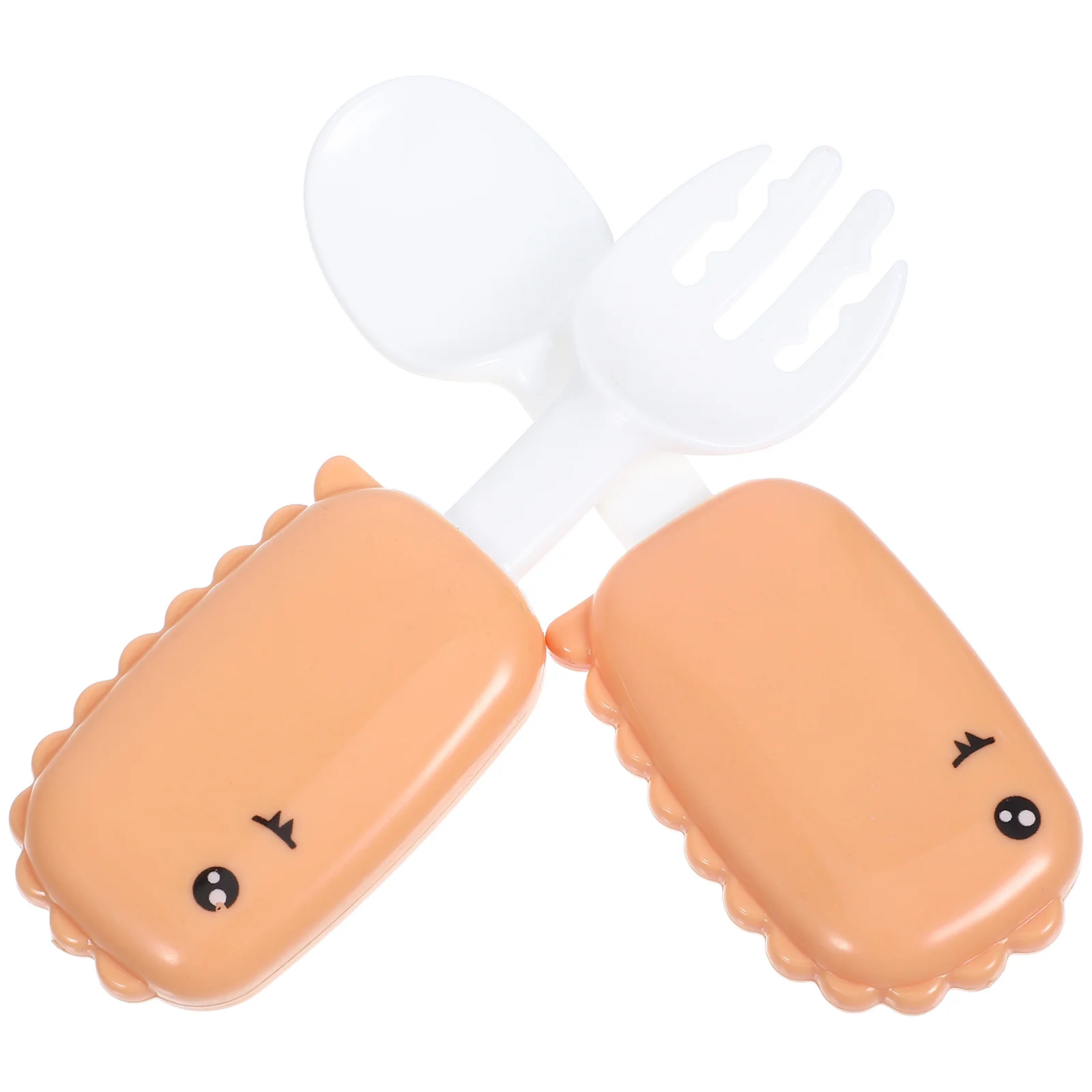 

1Set Toddler Utensils Spoon Fork Cartoon Dinosaur Design Lightweight Durable Safe Baby Feeding Tableware Toddler Spoon and Fork