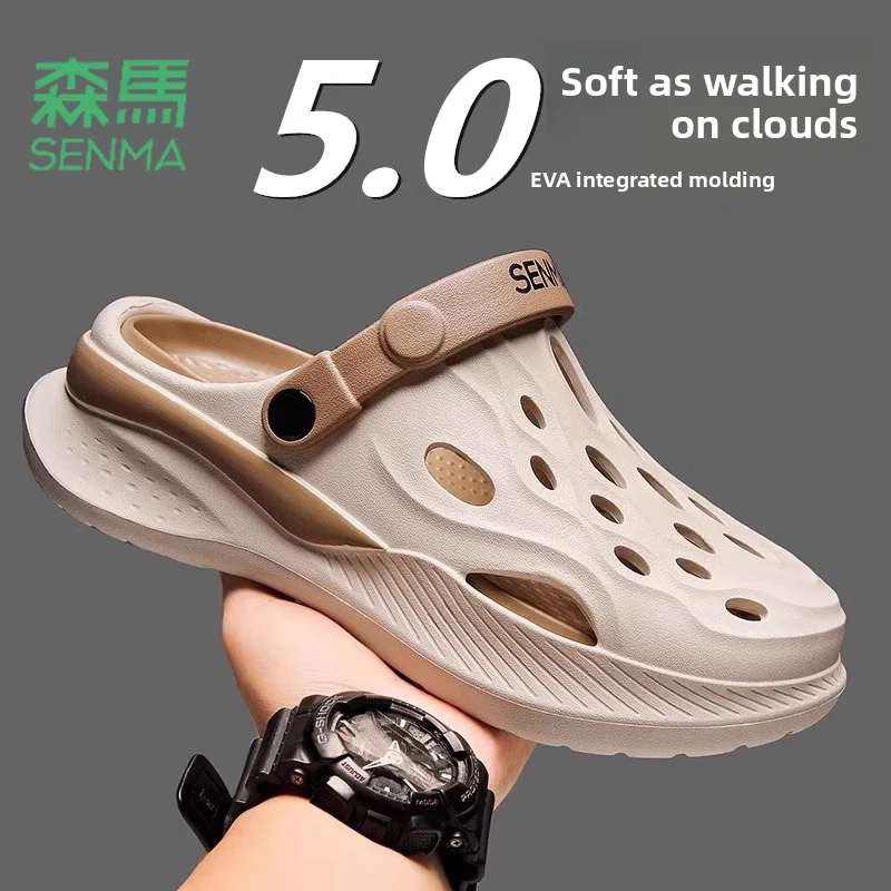 

Men's Summer 2025 Sandals Breathable Outdoor Sports oes Anti-slip Hollow out Design Beachwear Comfortable Slip-On Slippers