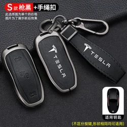 Zinc Alloy Car Smart Remote Key Case Full Cover Protection Shell Fob For Tesla Model 3 Model S Model Y Keychain Auto Accessories