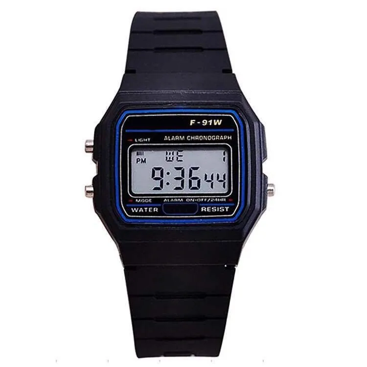 Luxury Brand Ladies Watch Harajuku Silicone WR F-91W Sports LED Electronic Clocks Multifunction Square Digital Watches For Men