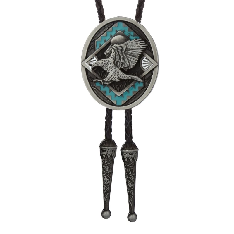 

Delicate Bolo Tie Cowboy Punk Necktie Western Bolo Tie Engraving Charm Bolo Tie Cowboy for Shirt Jeans