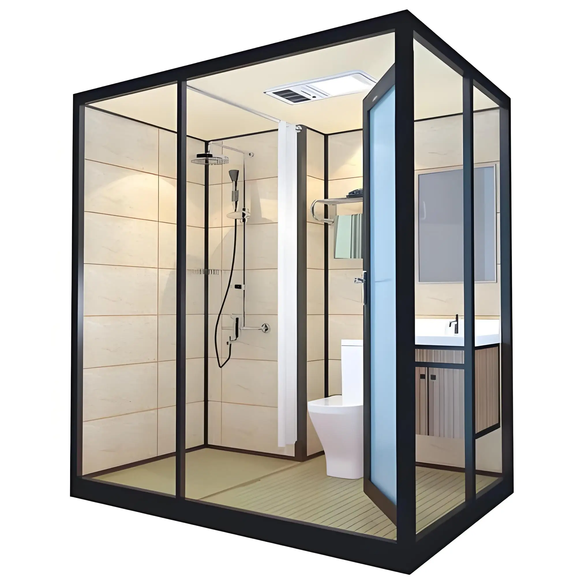 

Новый многофункциональный модульный санузел-контейнер 2026 года для наружного использования, изготовленный из листового металла