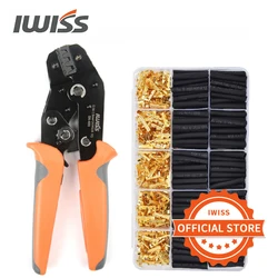 Iwss SN-48B Kit di strumenti di crimpatura terminale di testa pinza di crimpatura 250 pezzi connettori in rame a forma di U 250 pezzi 3.5mm Set di tubi termoretraibili