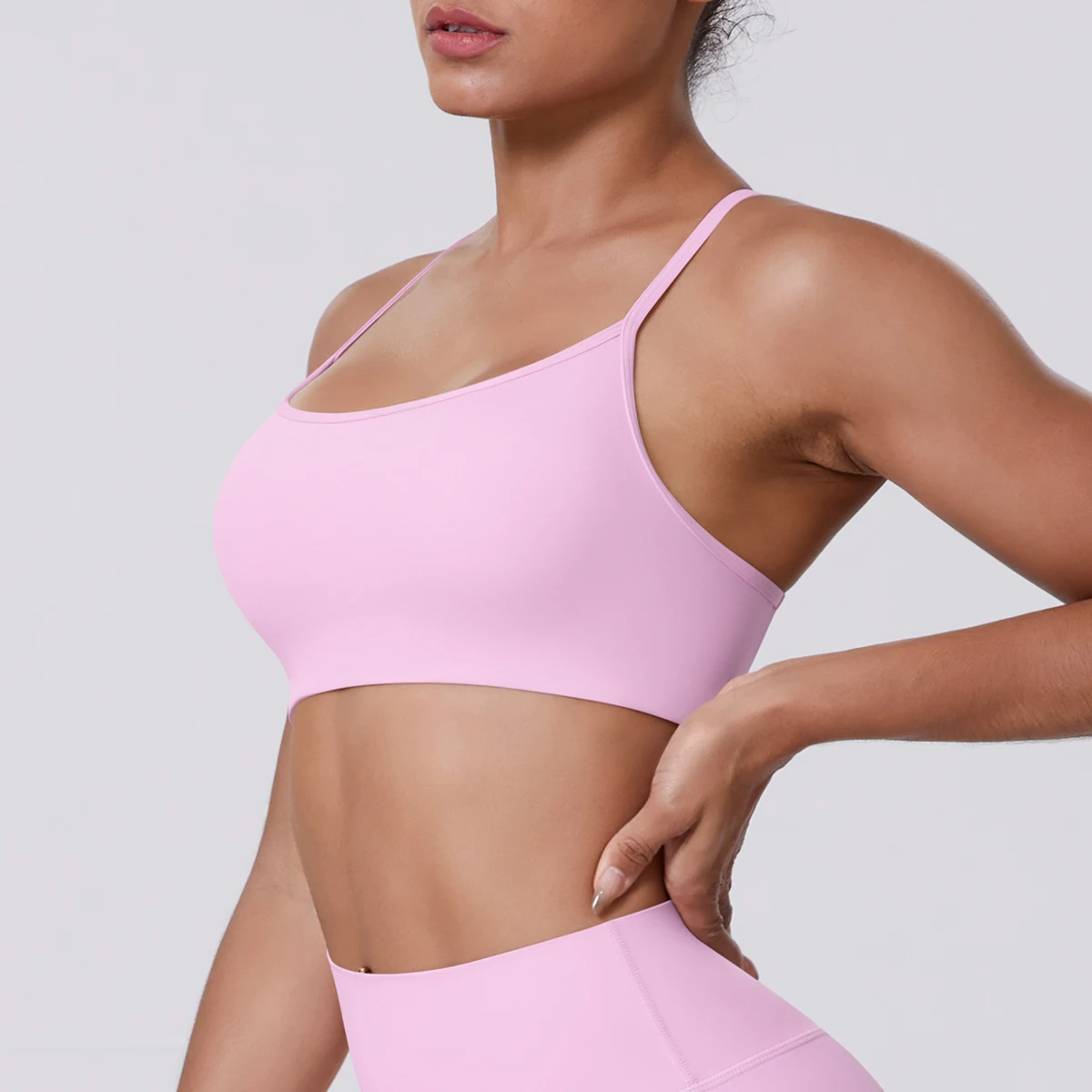 Sport-BH Nahtloses Yoga-Top Damen Fitness-Artikel Gym Active Wear Back Cross Workout Push-up Fitness Laufunterwäsche – Detail 10