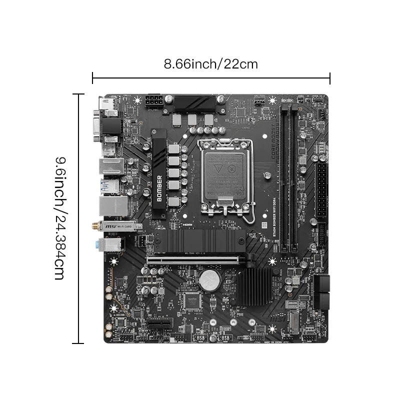 MSI B760M BOMBER WIFI DDR4 اللوحة الأم 64GB LGA 1700 اللوحة الأم M.2 Gen4 × 4 PCIe 4.0 لتقوم بها بنفسك كمبيوتر ألعاب الألعاب placa