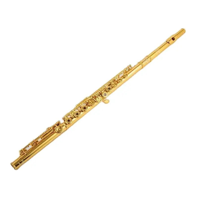 

USA Powell PS705 Flute Professional Cupronickel Opening C Key 17 Hole Flute 18k Gold Plated Musical Instruments With Case