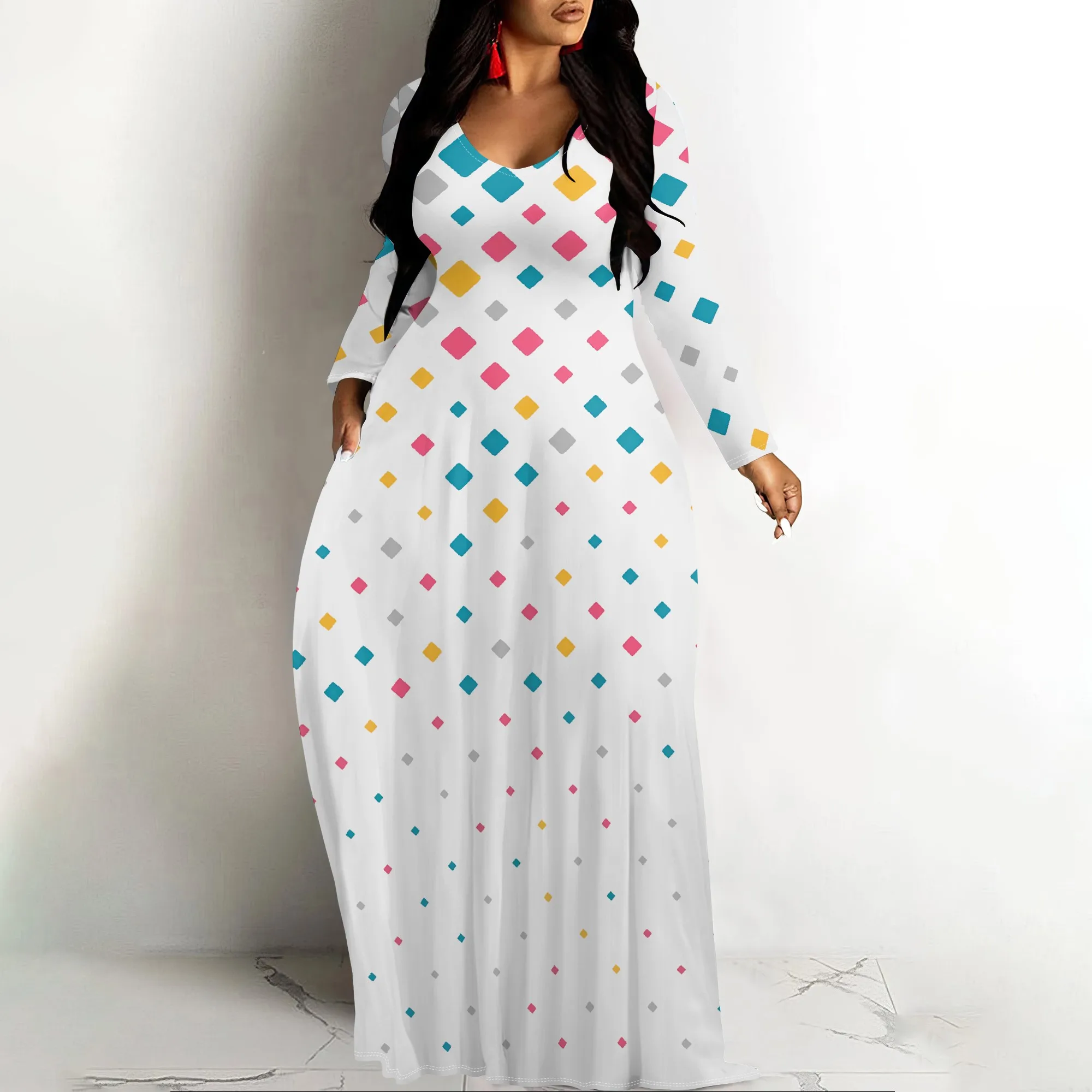 

Women's Snake Skin Maxi Dress Long Sleeve Flowy Leopard Bold Evening