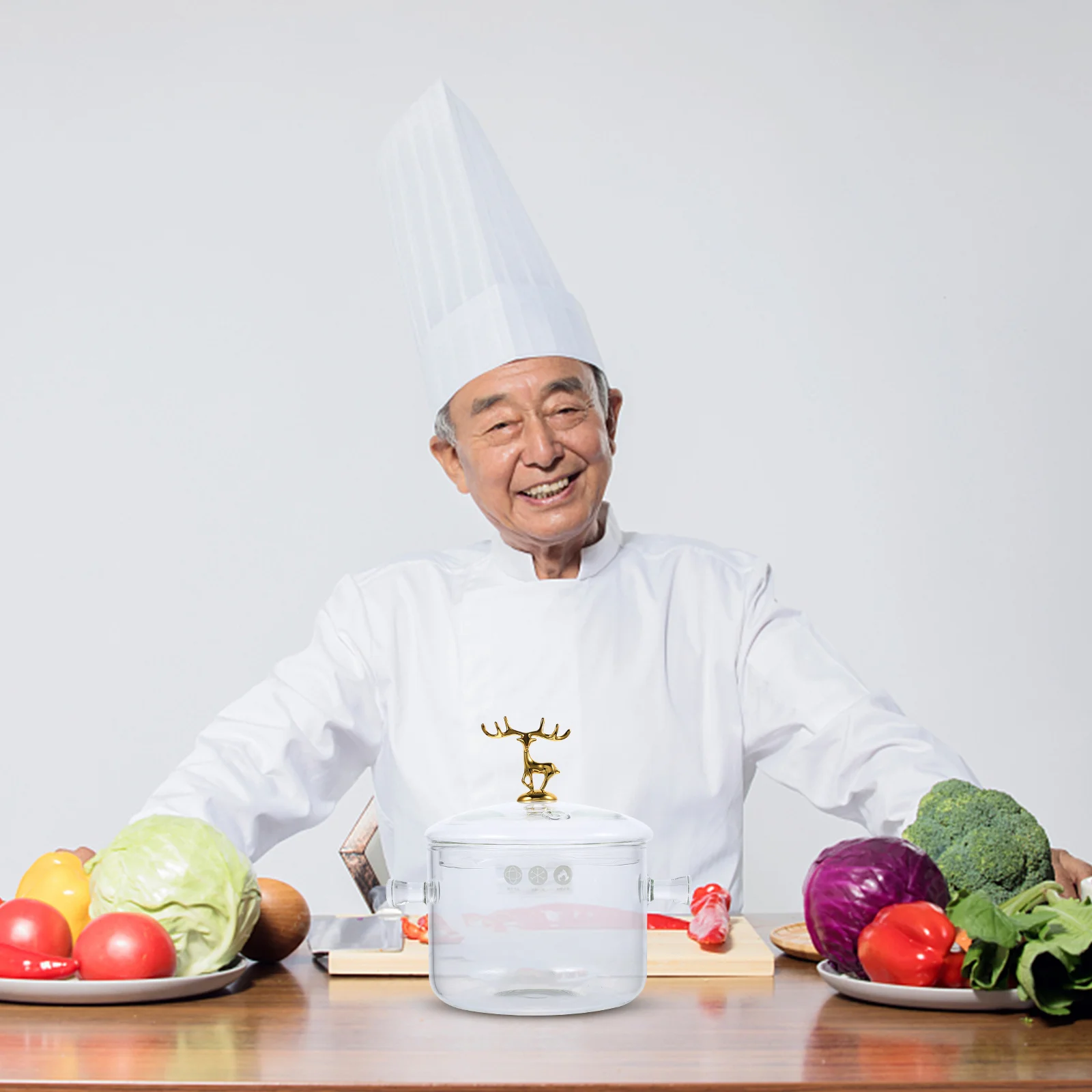 

High Borosilicate Glass Stew Pot Double Ear Transparent Lid Kitchen Cookware for Soup Noodles Slow Cooking Household Heat