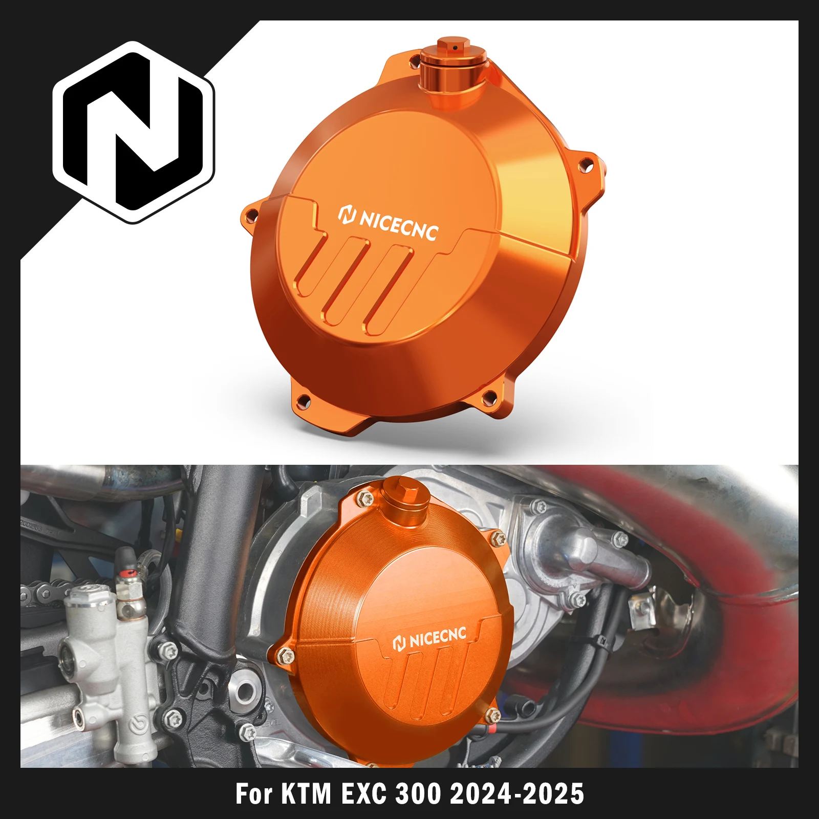

NICECNC For KTM EXC 300 EXC 250 XCW 250 300 2024-2025 SX 250 SXF 250 SXF 450 SMR 450 2023-2025 Reinforced Clutch Cover Guard