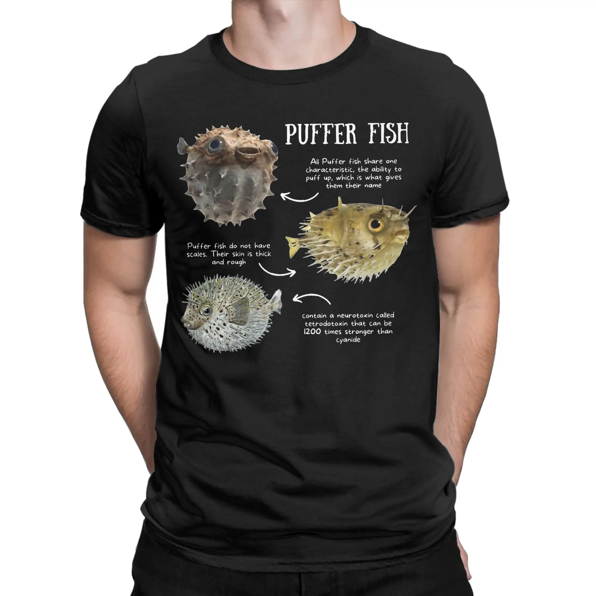 Men Women T-Shirt Puffer Fish Fun Facts Casual 100% Cotton Tee Shirt Short Sleeve  T Shirt Round Neck Tops Plus Size