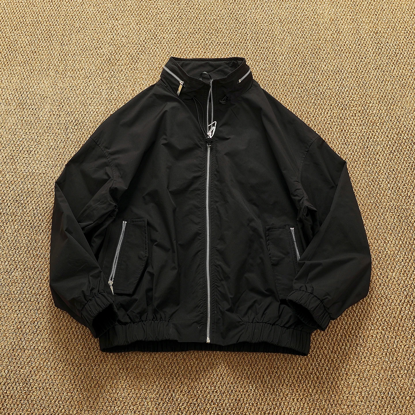 

Мужская модная куртка с воротником-стойкой, свободная ветрозащитная куртка в японском стиле, новый осенний универсальный повседневный топ с заниженными плечами и рукавами