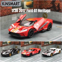 KiNSMART Toy Car Model 1/38 2017 Ford GT Racing Rally Alloy Diecast Miniature Pull Back Metal Collection Gift For Children Boy