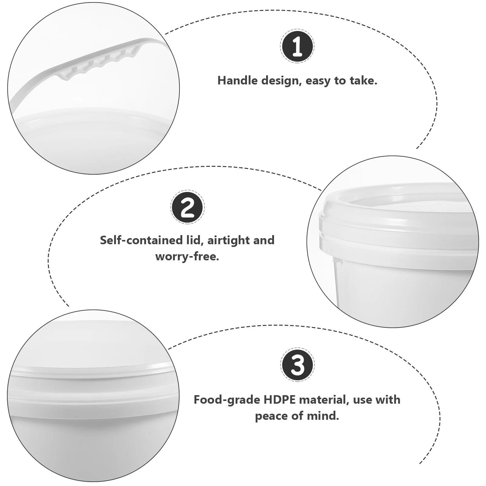 

10 Liter Paint Bucket Pigment Container High Strength Not Easy Deform Drop Resistance Storage Round Bucket