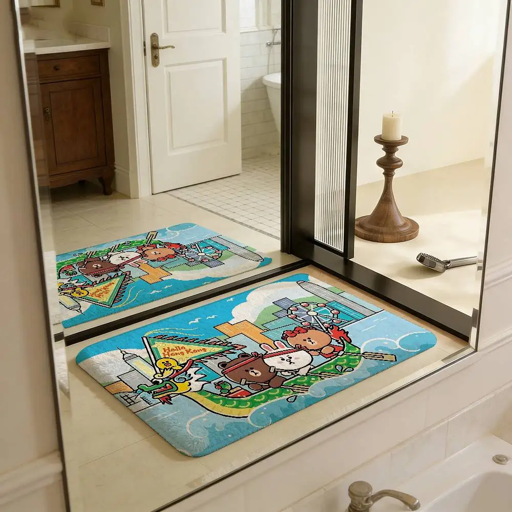 L-Line F-Friends Door Mat Kids Room Bedroom Decoration Balcony Anti-Slip Doormat Living Room Doormat Area Rug