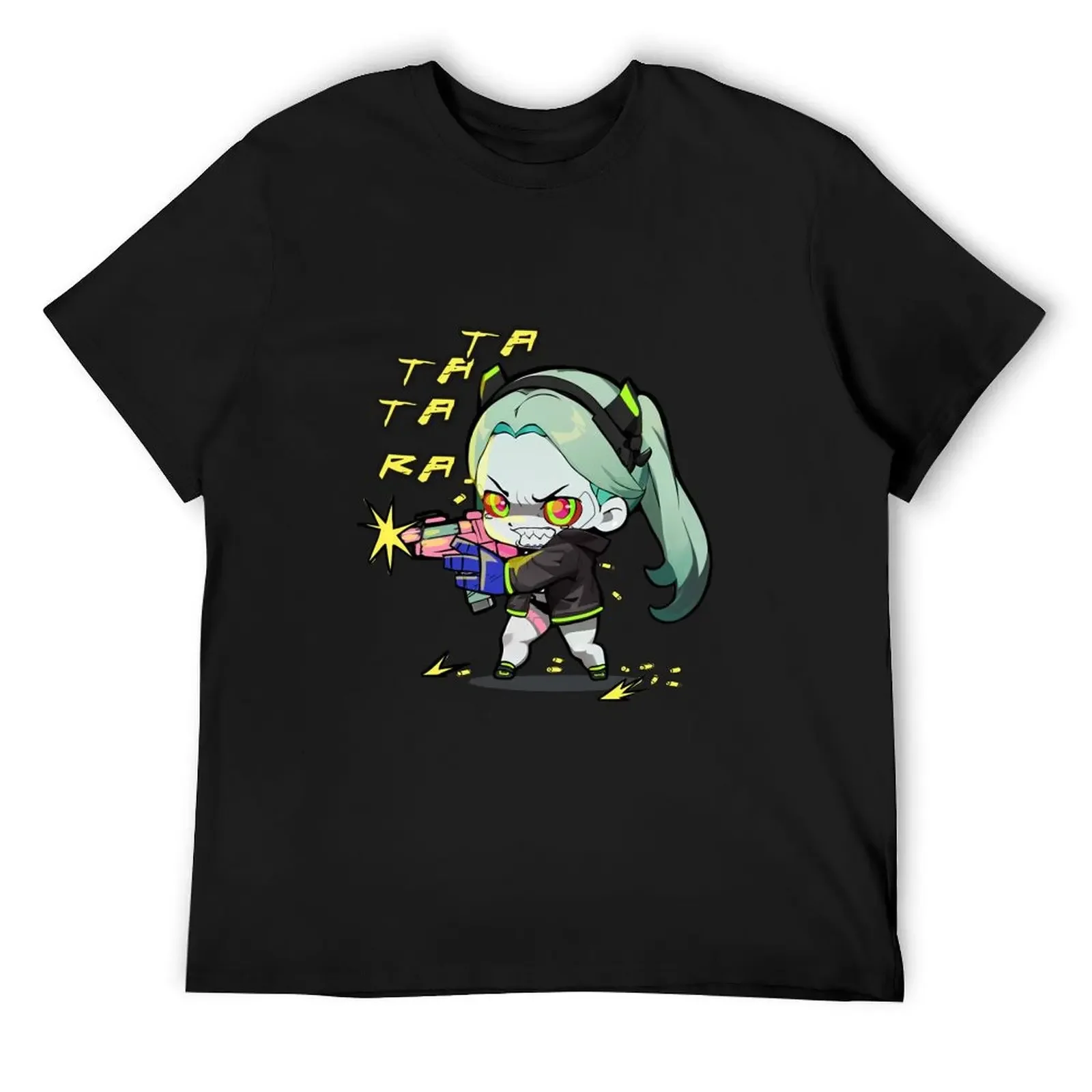 

Angry chib Rebecca cyber punk, illustration, meme, Original T-Shirt summer top new gifts and t-shirts mens big and tall t shirts