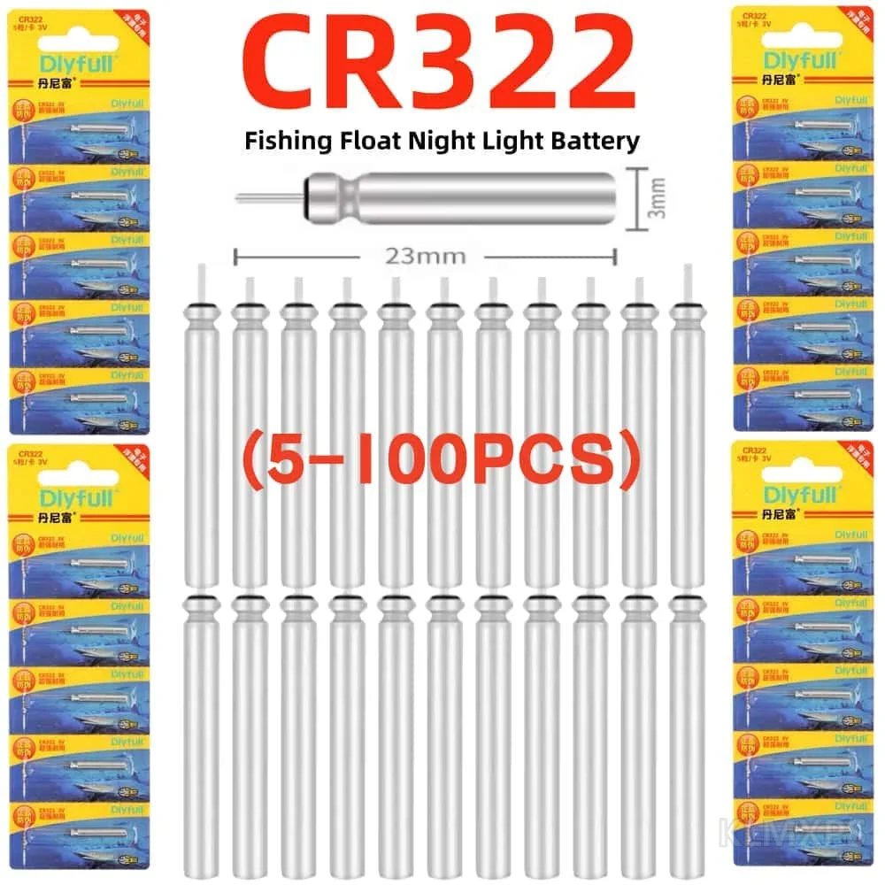 CR322 Fishing Float Battery for Electronic Fishing Floats and Bobbers Luminous Light Tackle Accessory 5-100PCS