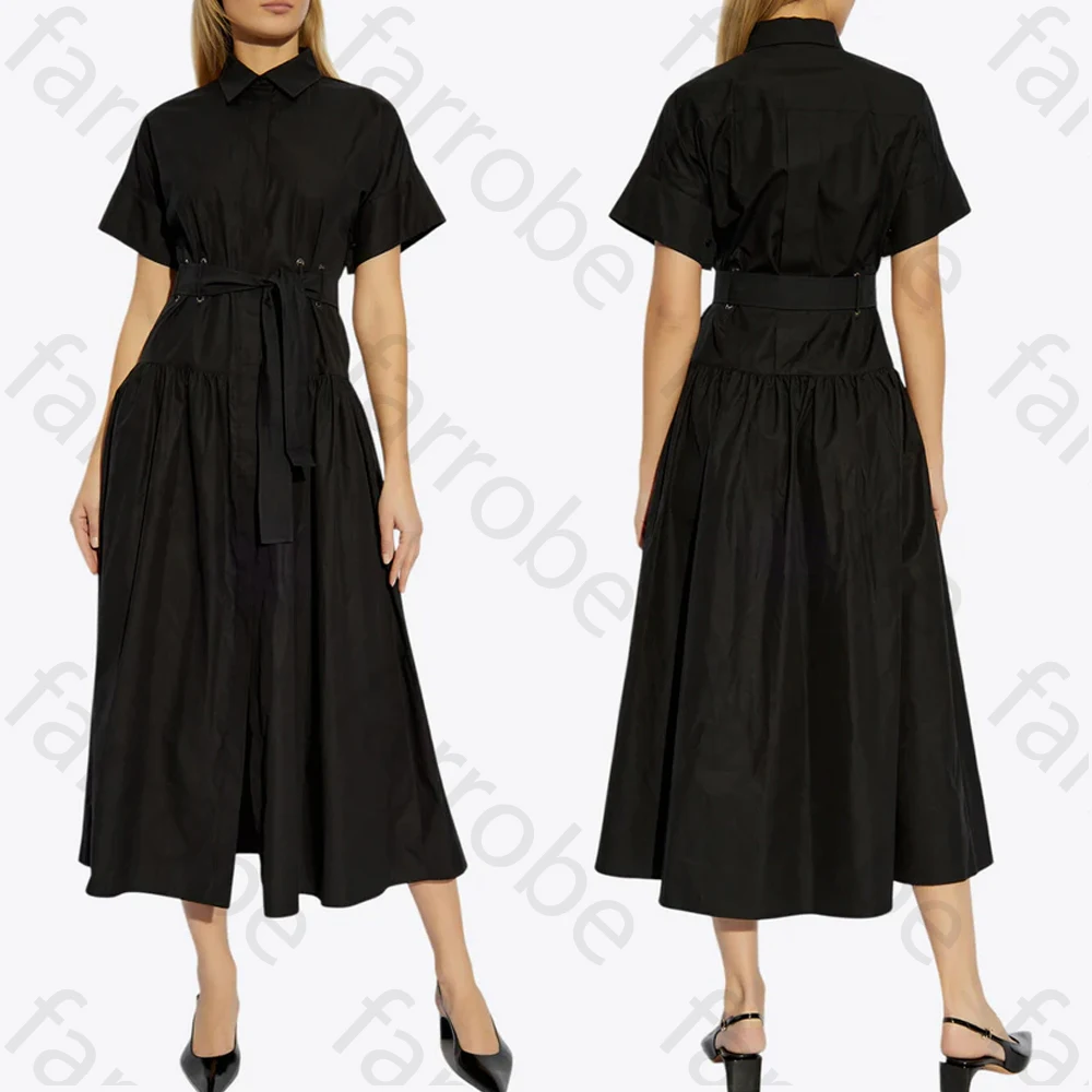 

Customized Sexy Elegant Midi Shirt Dress A-Line Evening Dresses Occasion Formal Exquisite High Quality Prom Party Gown for Women