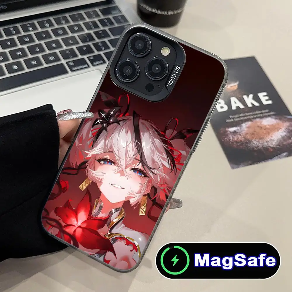 

Wuthering Waves Camellya Phone Case for iPhone 16 15 14 13 12 11 Pro Max Plus MagSafe Translucent Colour Protective Luxury Cover