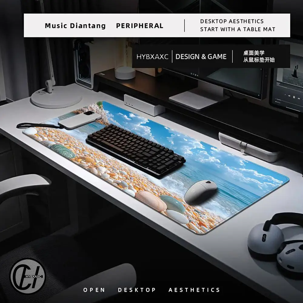 Natuurlijke zee Muismat Muismat Bureau Muismat Leuke HD Bureau Pad Uitgebreide Gaming Toetsenbord Matten Grote XXL Gamer Muismat 90x40