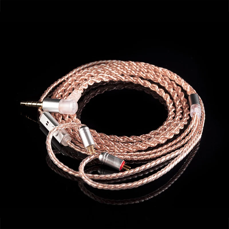 KBEAR 4-adriges Kupfer-Upgrade-Kopfhörerkabel mit Kabel, 2 PIN/QDC/MMCX/TFZ, Ohrhörer-Anschluss für KBEAR KZ ZSN PRO Kopfhörer, HiFi-Headset – Detail 3