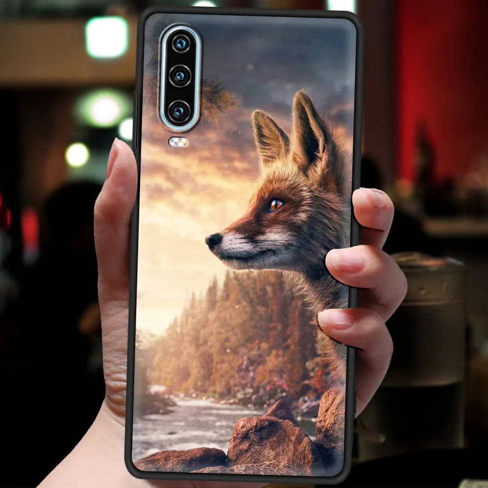 Cute Cartoon Animal Fox Phone Case For Huawei P50 P40 P30 Lite E P20 Pro Y9 Y7 Y6 2019 P Smart 2021 Z Y6p Y7a Y9s Cover Coque