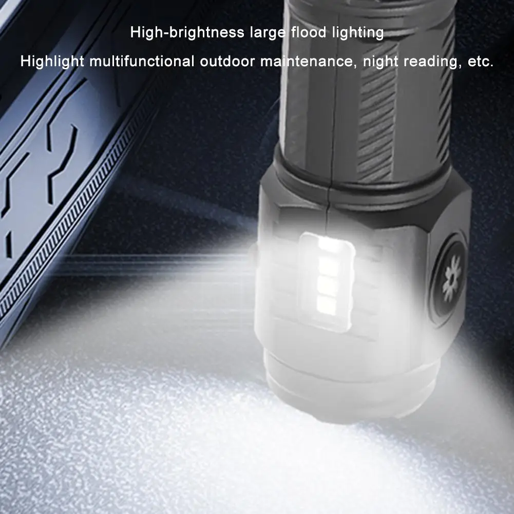 New Product Three-eye Bright Flashlight Charging With Side Portable Pen Magnetic Light Mini Clip Strong Abs T3T8