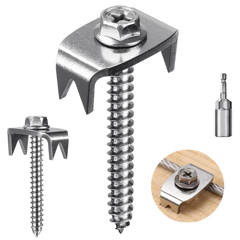 Zszywki do ogrodzeń BMBY, gwoździe do ogrodzeń z drewna miękkiego, wielorazowe zszywki do ogrodzeń drucianych, śruby do siatek i ogrodzeń tkanych, mocowanie drutu.