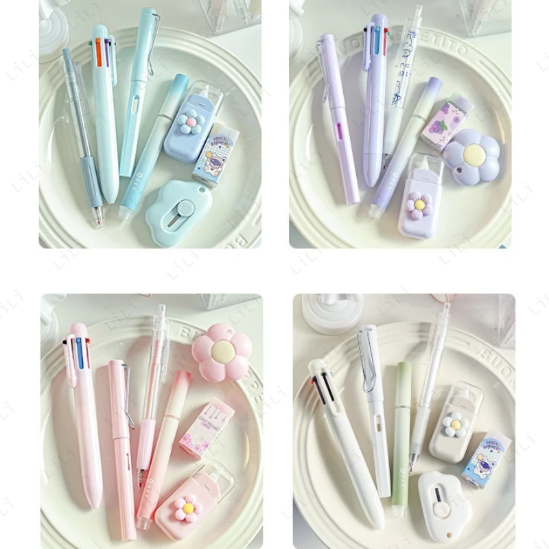 

Cute Stationery Set Cartoon Christmas Multi Color Pen Set Learning Stationery Set Small Gifts for Students on Holidays