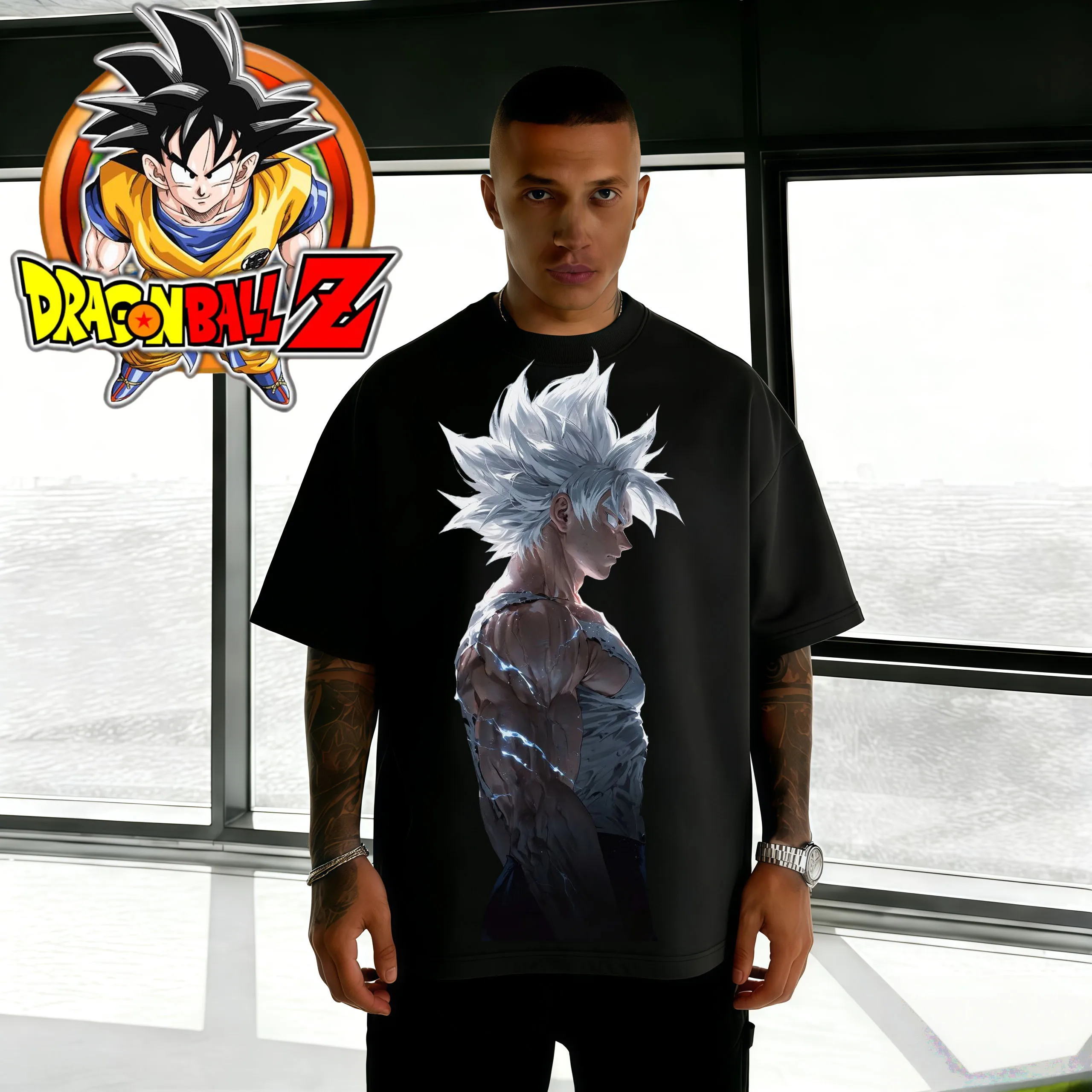 

Летняя футболка унисекс 2026 с принтом Dragon Ball Ultra Instinct Goku, оверсайз, высокое качество, 100% хлопок, ретро-графика, повседневная