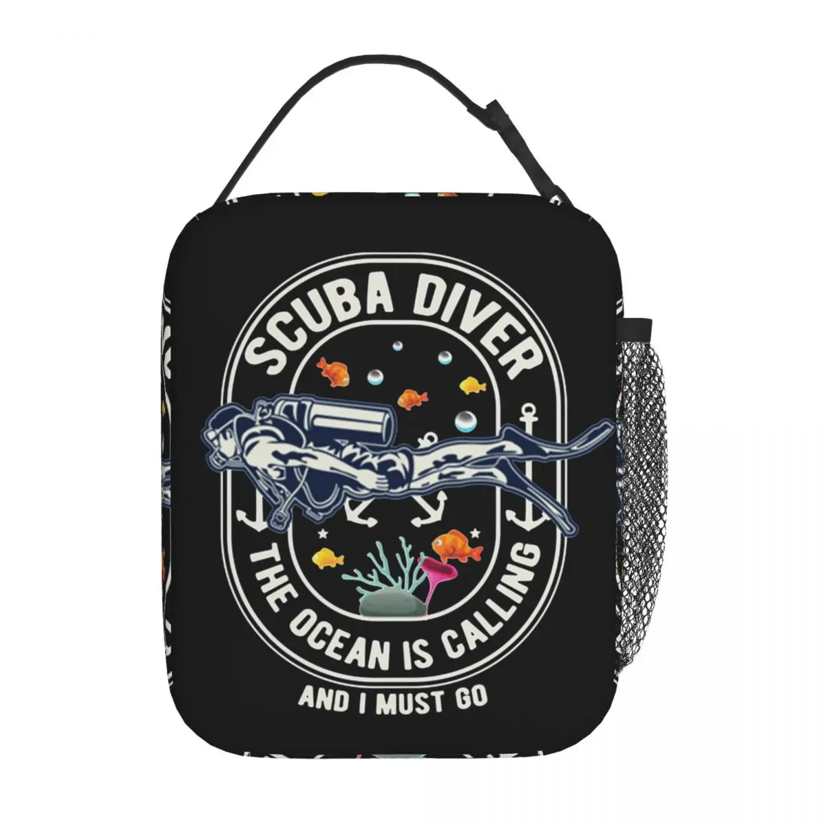 Diving The Ocean Is Calling Scuba Dive Diver Insulated Lunch Bag Large Reusable Cooler Bag Lunch Box Tote Beach Travel Food Bag