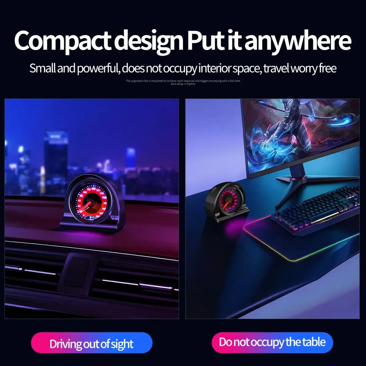 Dashboard Style Ambient Light Swinging Pointer Voice Control USB Car Center Console Ornaments Creative Decoration Accessories image 4