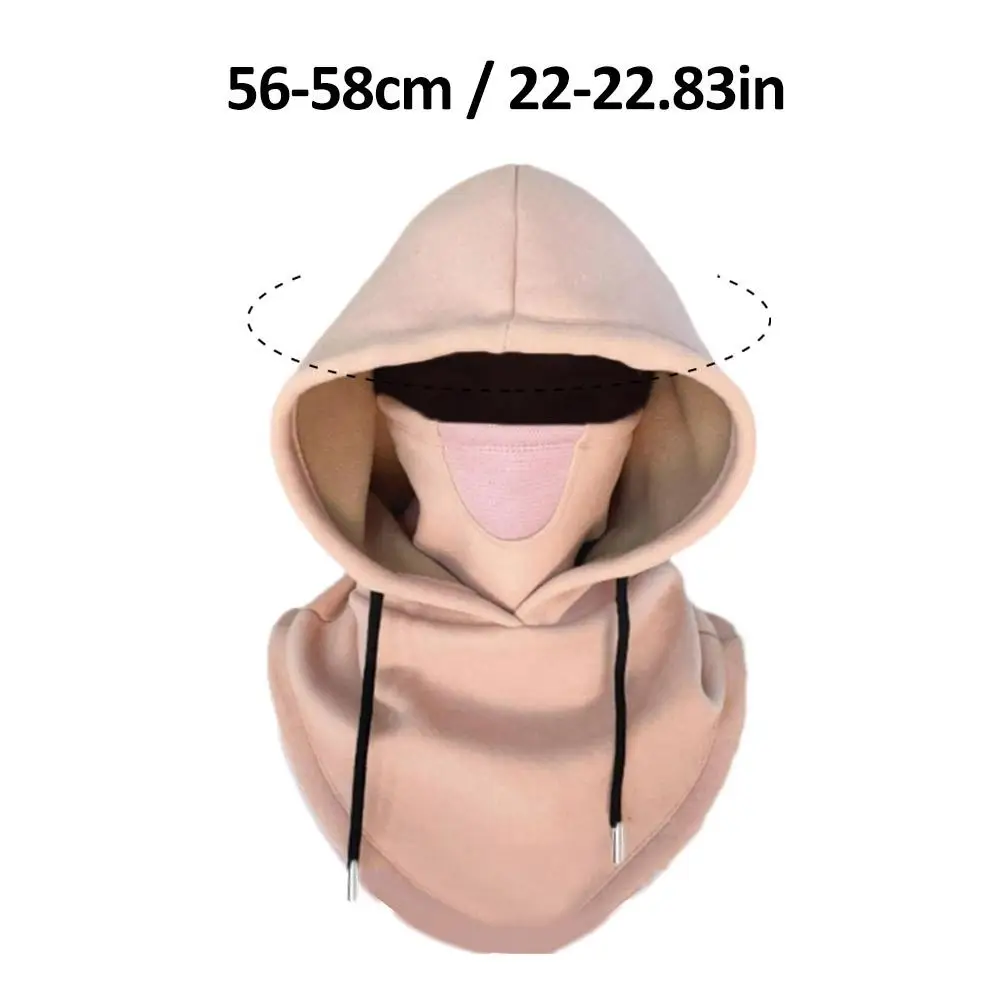 Hooded Fleece Beanie Hat with Face Cover Multifunctional Ski Balaclava for Men and Women Ideal for Cycling Camping and Skiing image 6
