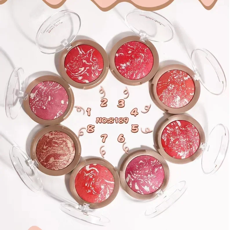 Gebackenes Pulver erröten Hochglanz nacktes Make-up Rouge zart seidig leicht zu färben natürliche erröten matte helle Farbe