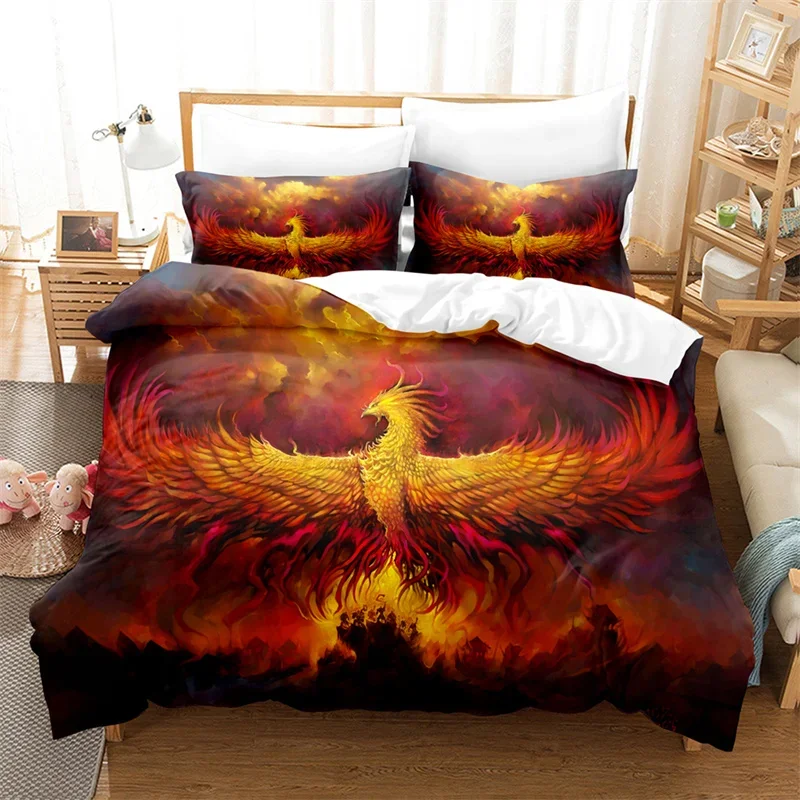 

Flaming Phoenix Duvet Cover Full Queen Phoenix Nirvana Fired Volcano Bedding Set Microfiber Comforter Cover For Teen Adult Decor