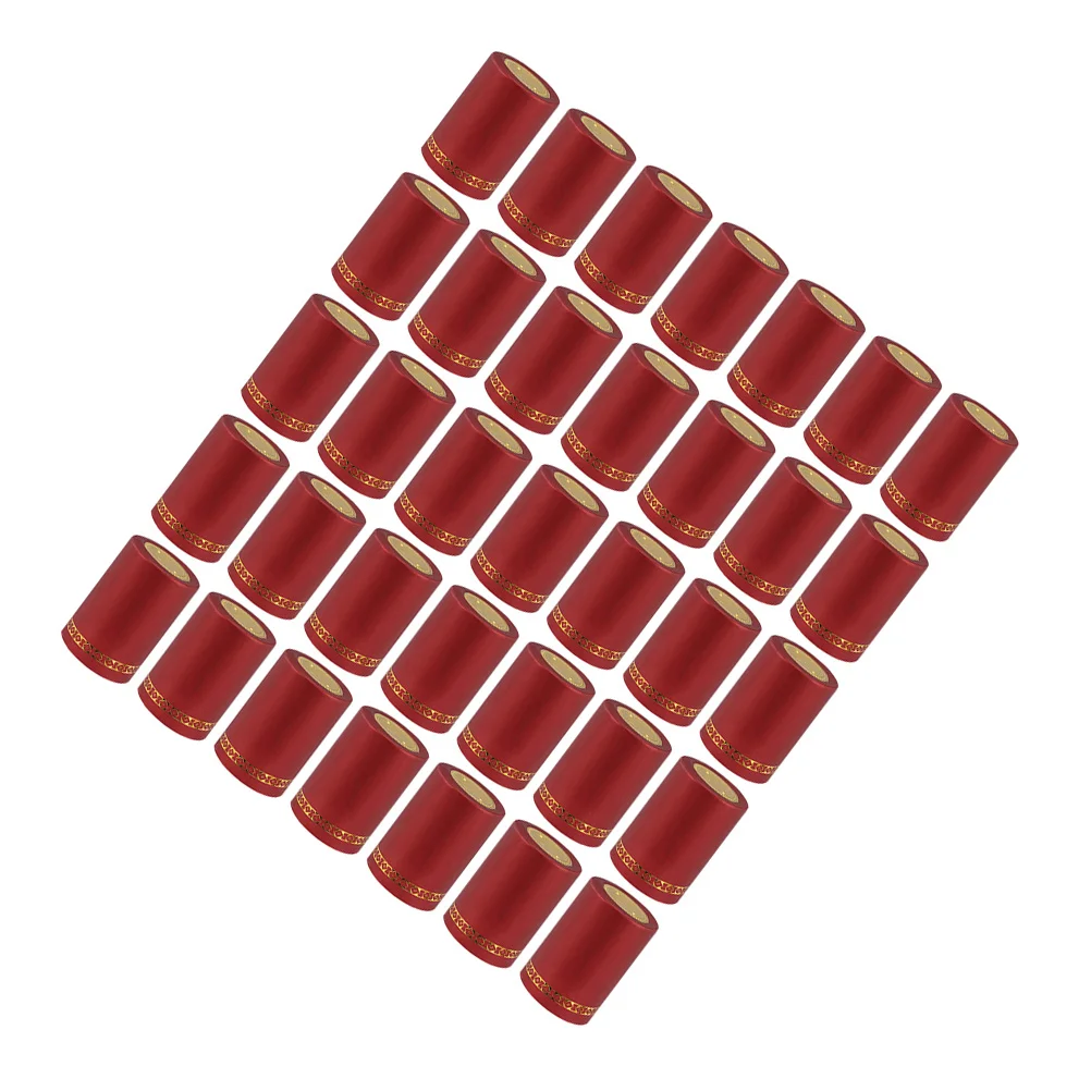 

200 Pcs Red Cap Beverages Bottle Decor Shrink Caps Fluffy Seals for Plastic Sealing Films Dust Cover Heat