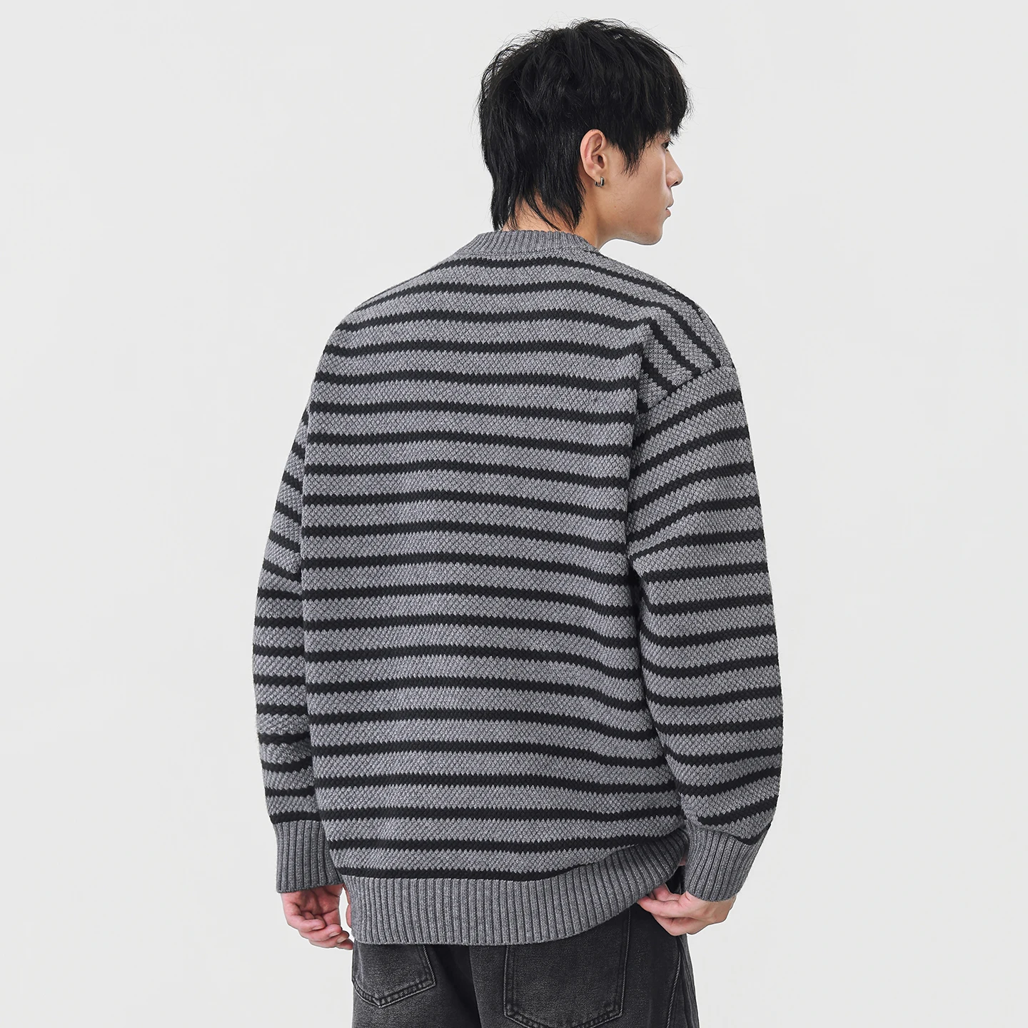 Maglione lavorato a maglia a righe uomo autunno inverno sciolto casual moda vintage pullover maglione uomo maglione top vestiti