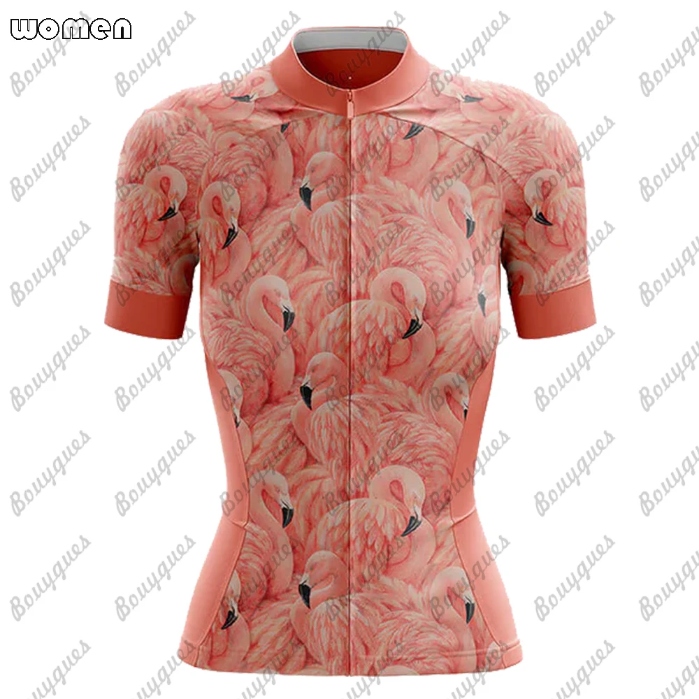 Flamingo Summer Premium Cycling Jersey Set Breathable Team Racing Sport Bicycle Jersey Women Cycling Clothing Short Bike Jersey