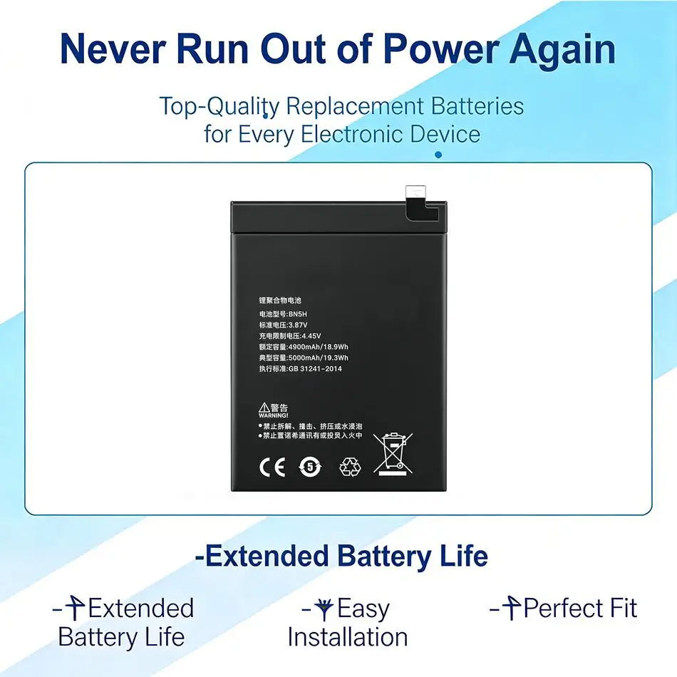 

Долговечная батарея для мобильного телефона 5000 мАч для Xiaomi Redmi Note 11E Poco M4 5G M5 BN5H