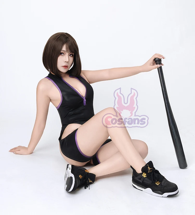 

One-Piece Swimsuit Cut Out High Split Chest Zipper Hip Lift Competitive Swimming Anime Sexy Lovely Hot Spring Cosplay costume