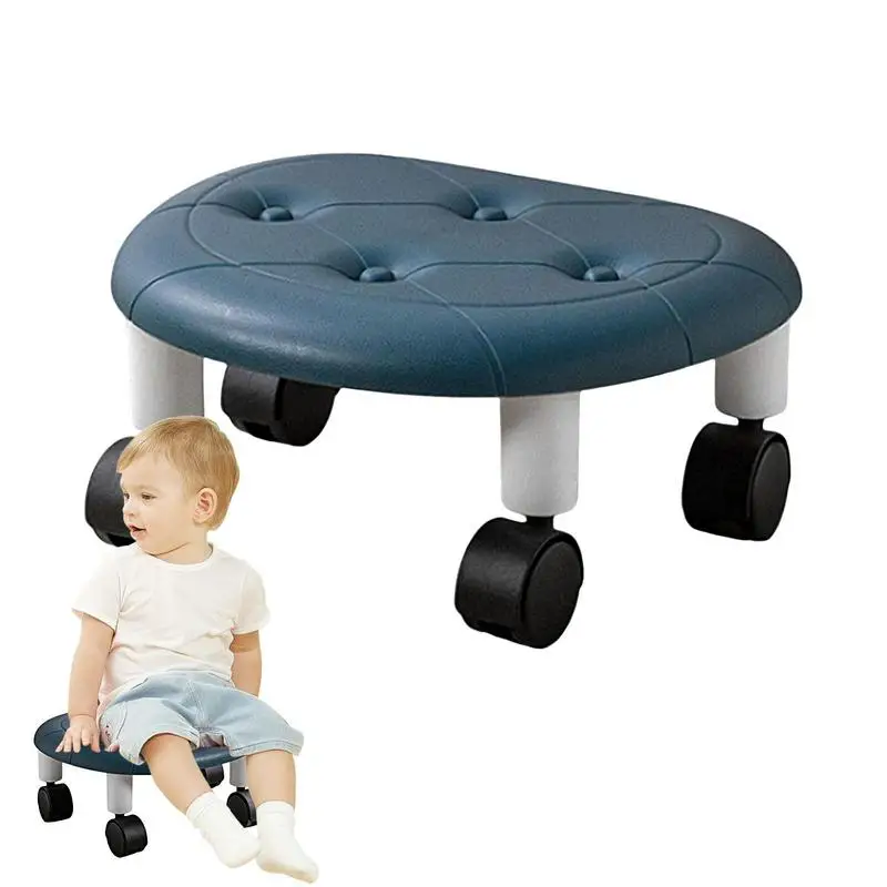 

Low Roller Seat Stool 360 Rotating Rolling Stool Pulley Wheel Stool Low Height Rolling Stool Home fitness kid and Adult Office