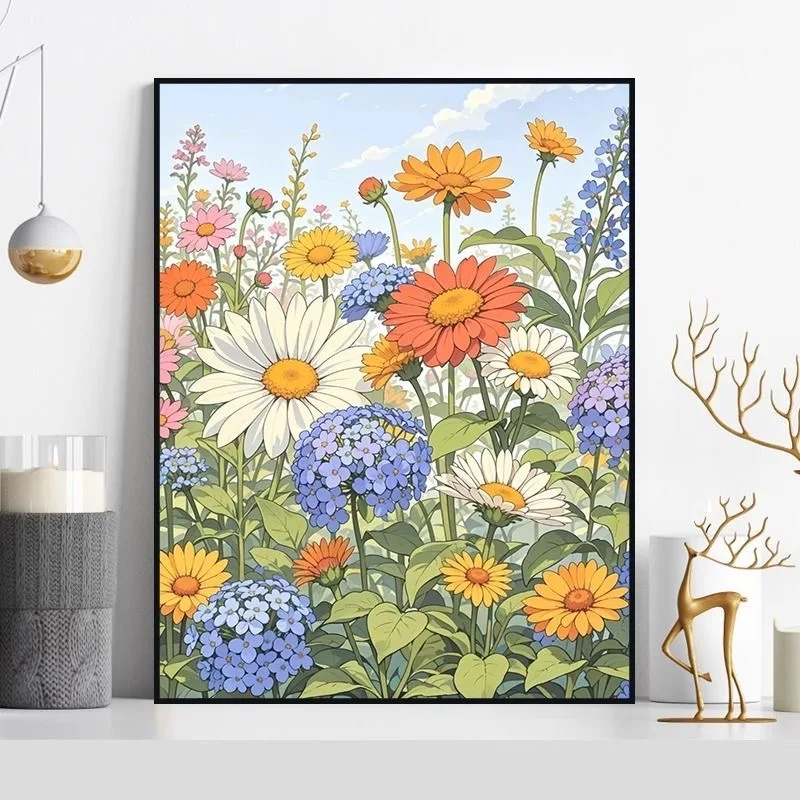 

A-0212 Sunflower Field Landscape Oil Painting - Bright & Cheerful Artwork