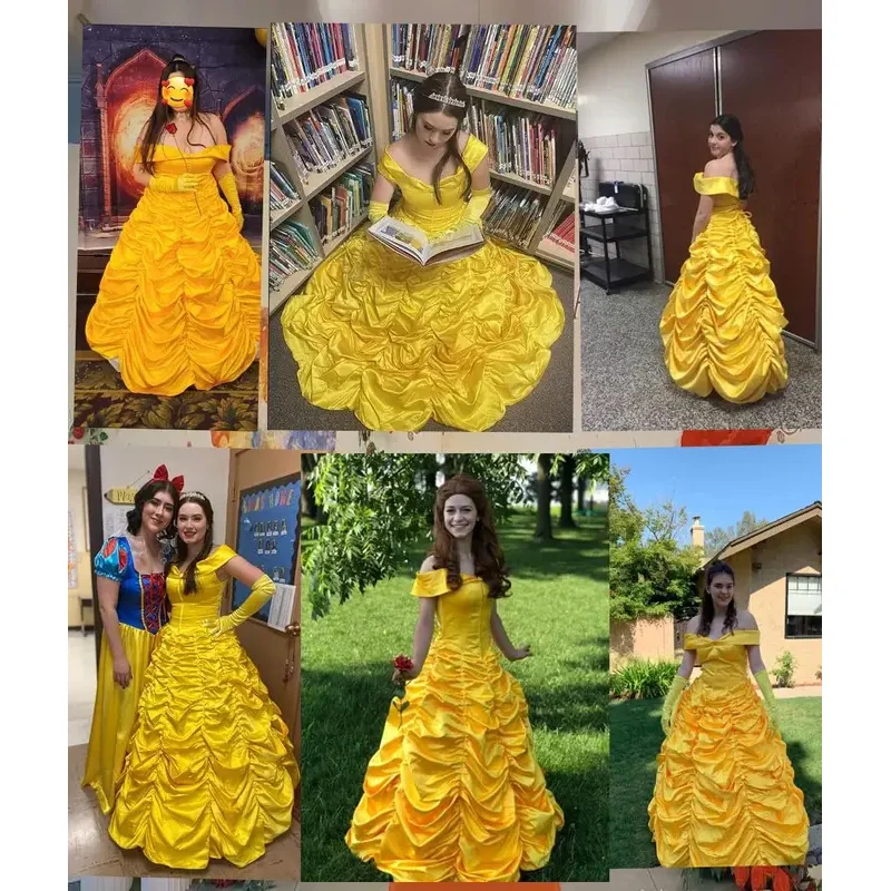 الجمال والوحش الأمير زي هالوين الأميرة جرس زي أداء الأميرة جرس اللباس