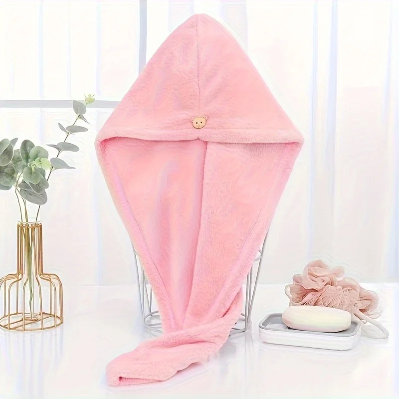 1 Toalla de Microfibra de Secado Rápido para Mujer, Absorbente, Gruesa y Suave, Ideal para Secar el Cabello y Usar en la Ducha, con Cierre de Botón