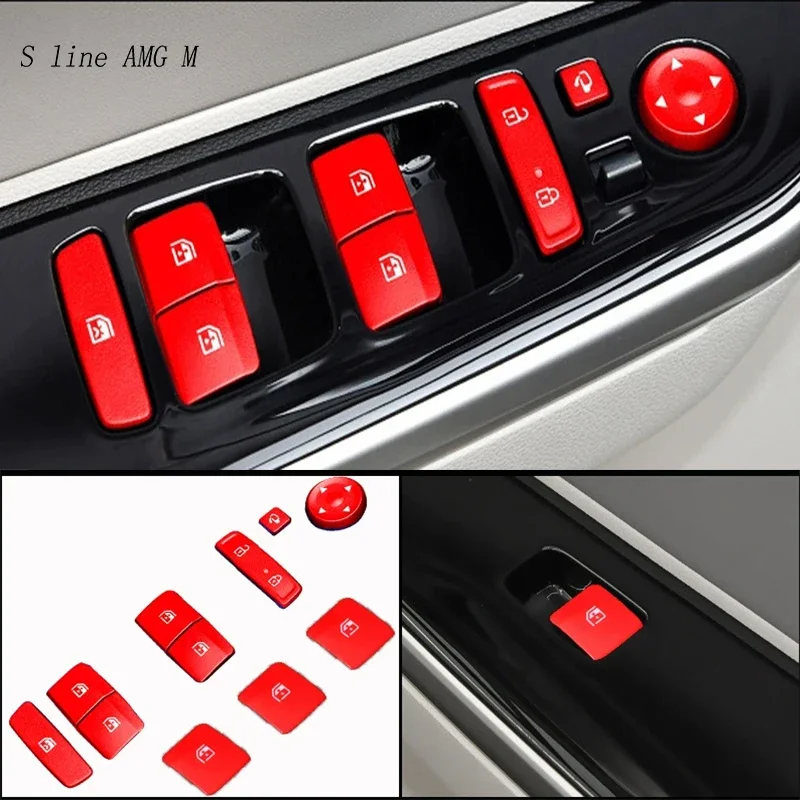 تصفيف السيارة لشركة هيونداي إلنترا Cn7 2021-2025 المصباح مركز التحكم والعتاد التحول نافذة الباب بدء التبديل زر ملصق الكسوة