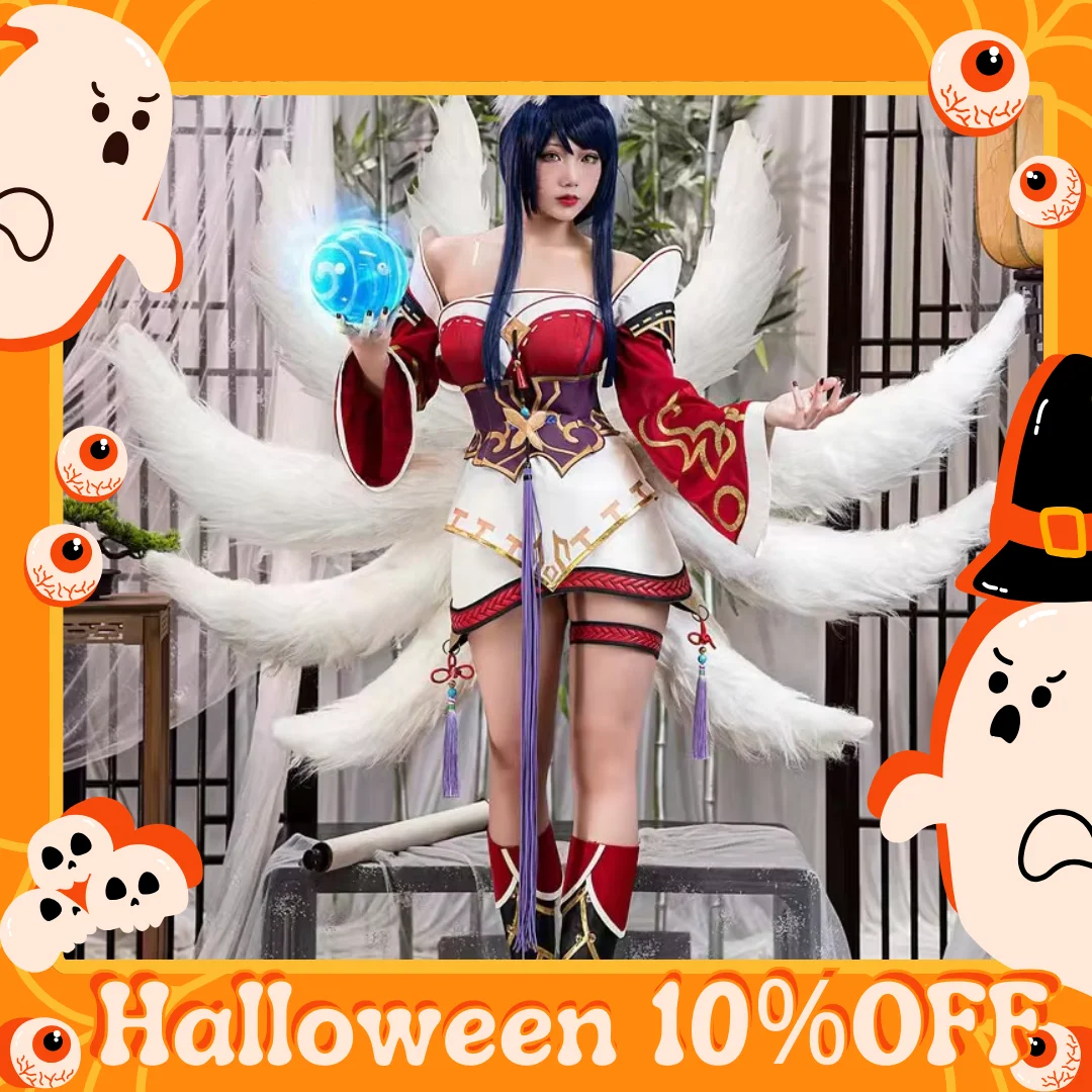 

IN STOCK UWOWO League of Legends/LOL: Ahri Champion Nine Tails Wildd Riftt Game Cosplay Costume Ahri Halloween Cosplay