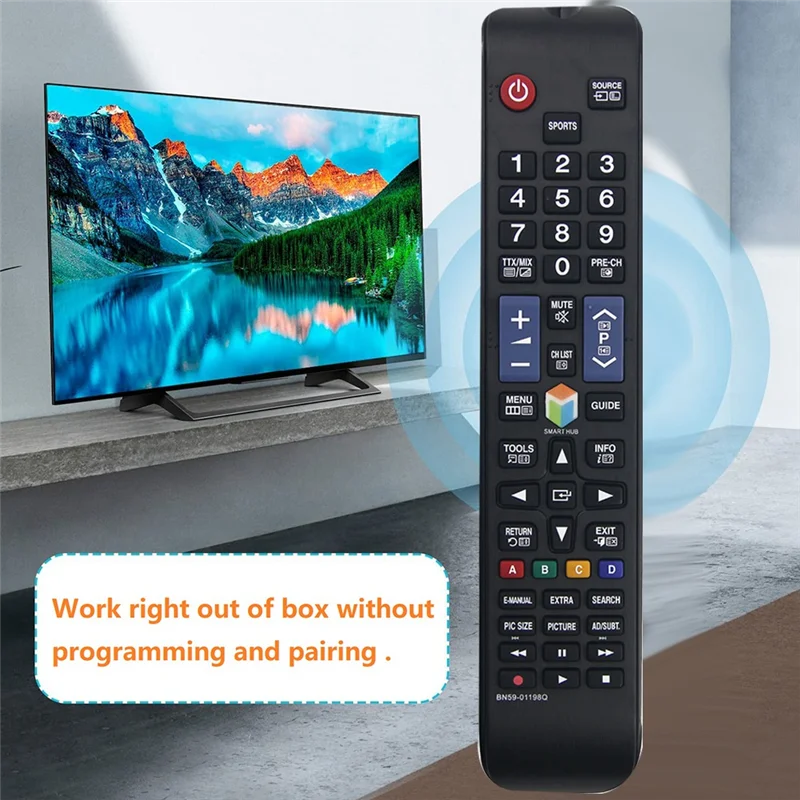 BN59-01198Q Replace Remote for Samsung Smart TV UE40JU6445K UE55JU6445K T32E390SX