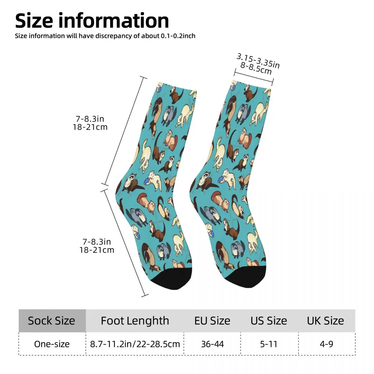 Chaussettes respirantes unisexes, serpent de chat en bleu, bas tendance de la mode, impression 3D, cadeaux