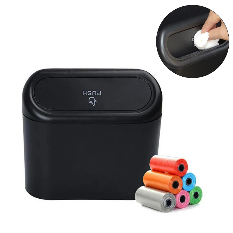 Waterproof Universal Fit Car Trash Can Auto Dustbin Garbage Organizer Automotive Garbage Container Bin for Vehicle Home Office