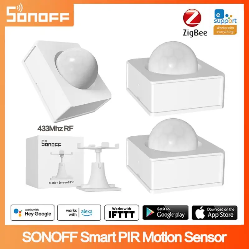 Смарт-датчик движения SONOFF работает с базовой зигби PIR3-RF 433 МГц, детектор движения через приложение EWeLink Smart Scene для умного дома