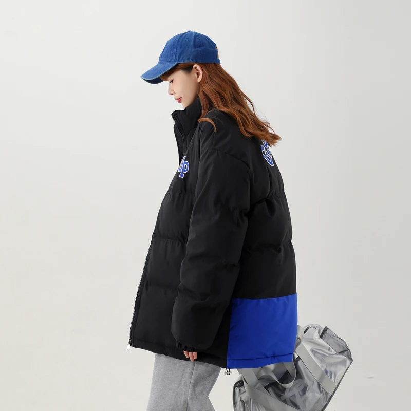 2022 winter new women's down jacket cotton coat coat cotton coat loose thickening warm color matching winter coat coat women